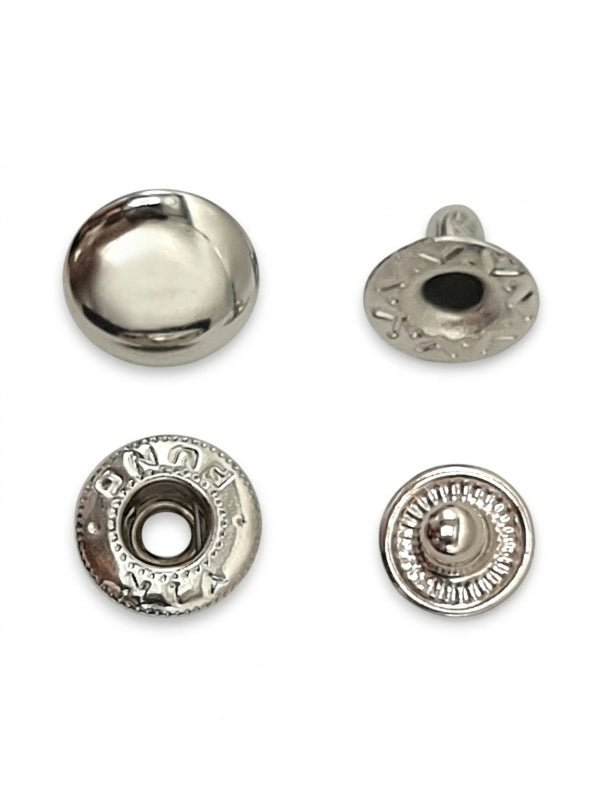 Press Studs - Silver, 12 mm, ( Material: Iron), ±100 Sets - Image 2