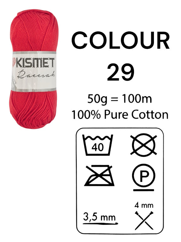 Kismet Raeesah - 100% Pure Cotton, 50 g/100 m, Colour 29 - Image 2