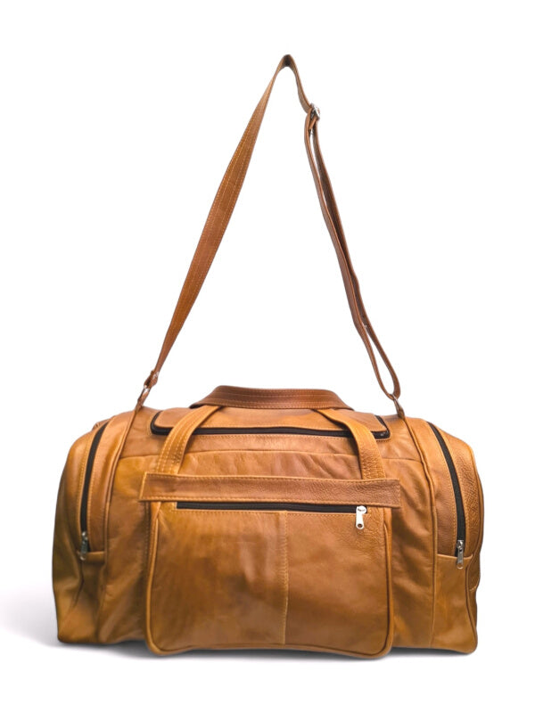Leather Luggage BAG - LARGE - TAN - ±H28×L55×W28 Cm - Image 2