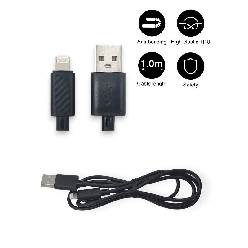 Hoco X88 - iPhone Cable, Fast-Charging, 2.4a, 1 m Cable, Black - Image 2