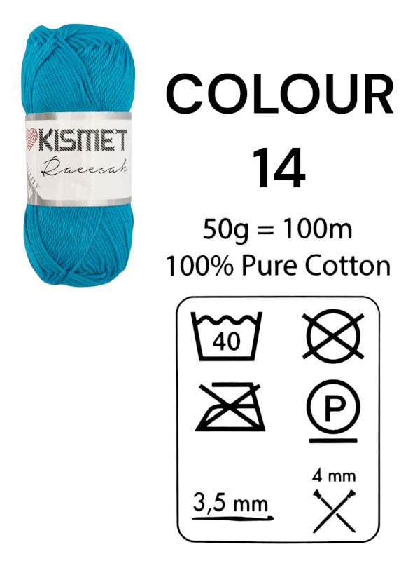 Kismet Raeesah - 100% Pure Cotton, 50 g/100 m, Colour 14 - Image 2