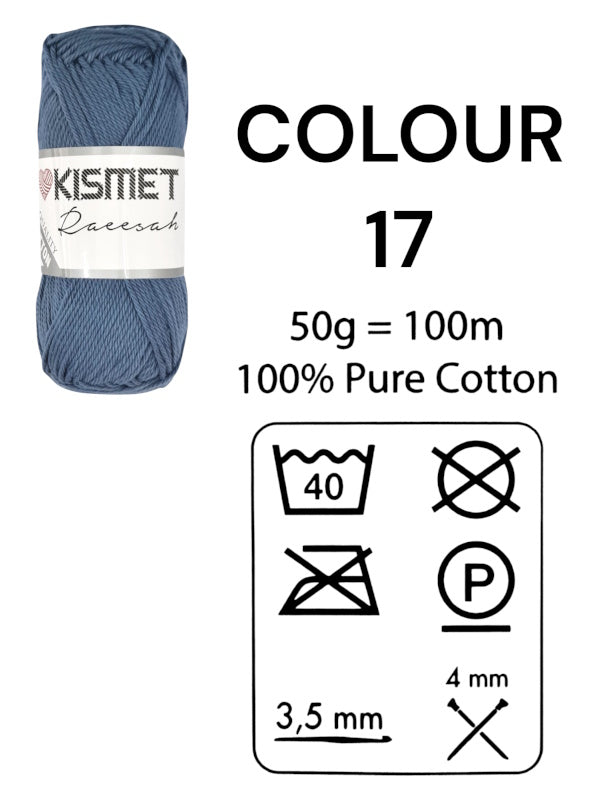 Kismet Raeesah - 100% Pure Cotton, 50 g/100 m, Colour 17 - Image 2