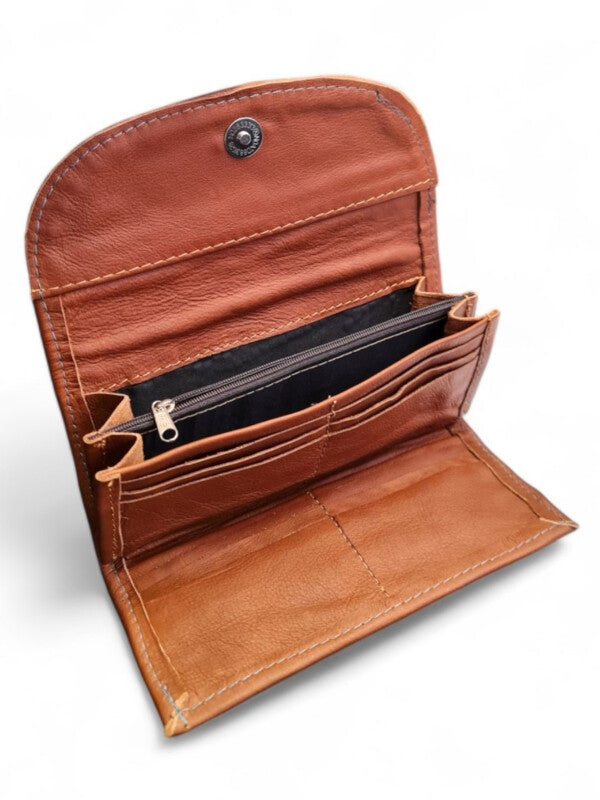 Leather Wallet - TAN - ±10×21 Cm - Image 2