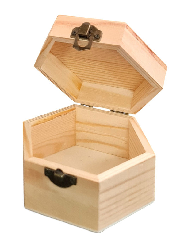Wooden Hexagon Box ±11×6×6.5 cm - Image 2