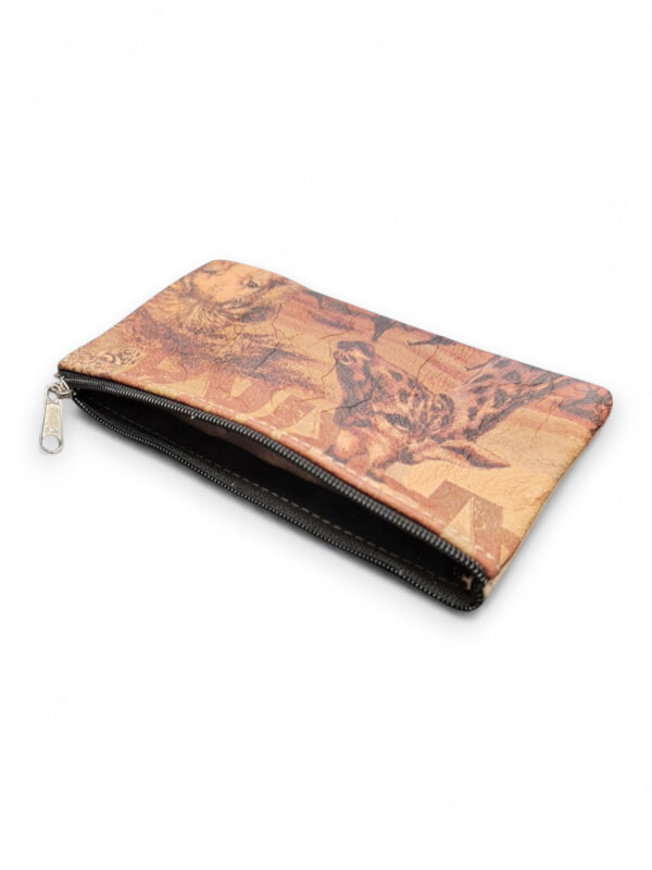 Leather Pencil BAG - Flowers - ±10×20×1 Cm - Image 2