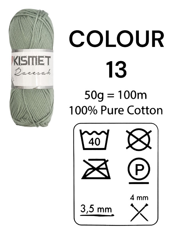 Kismet Raeesah - 100% Pure Cotton, 50 g/100 m, Colour 13 - Image 2