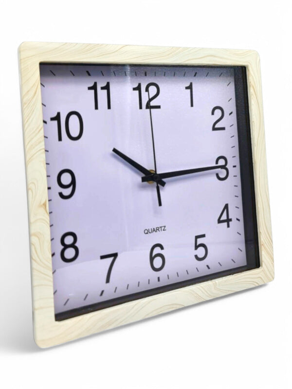 Wall Clock - Square, Plastic, Cream, 25 cm - Image 2