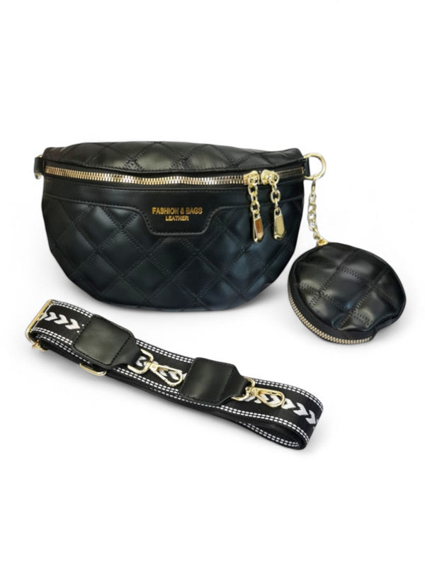 Ladies MOON BAG - BLACK ±15×24×8 Cm