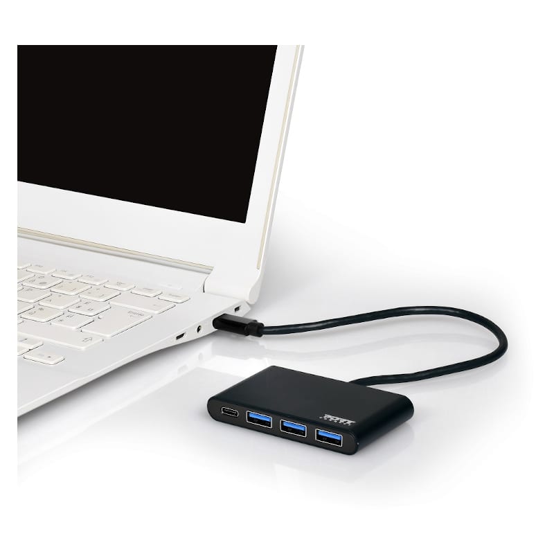 Port USB Type-C to 3 x USB3.0 and 1 x Type-C PD 30cm 4 Port Hub - Black - alternate product view 4