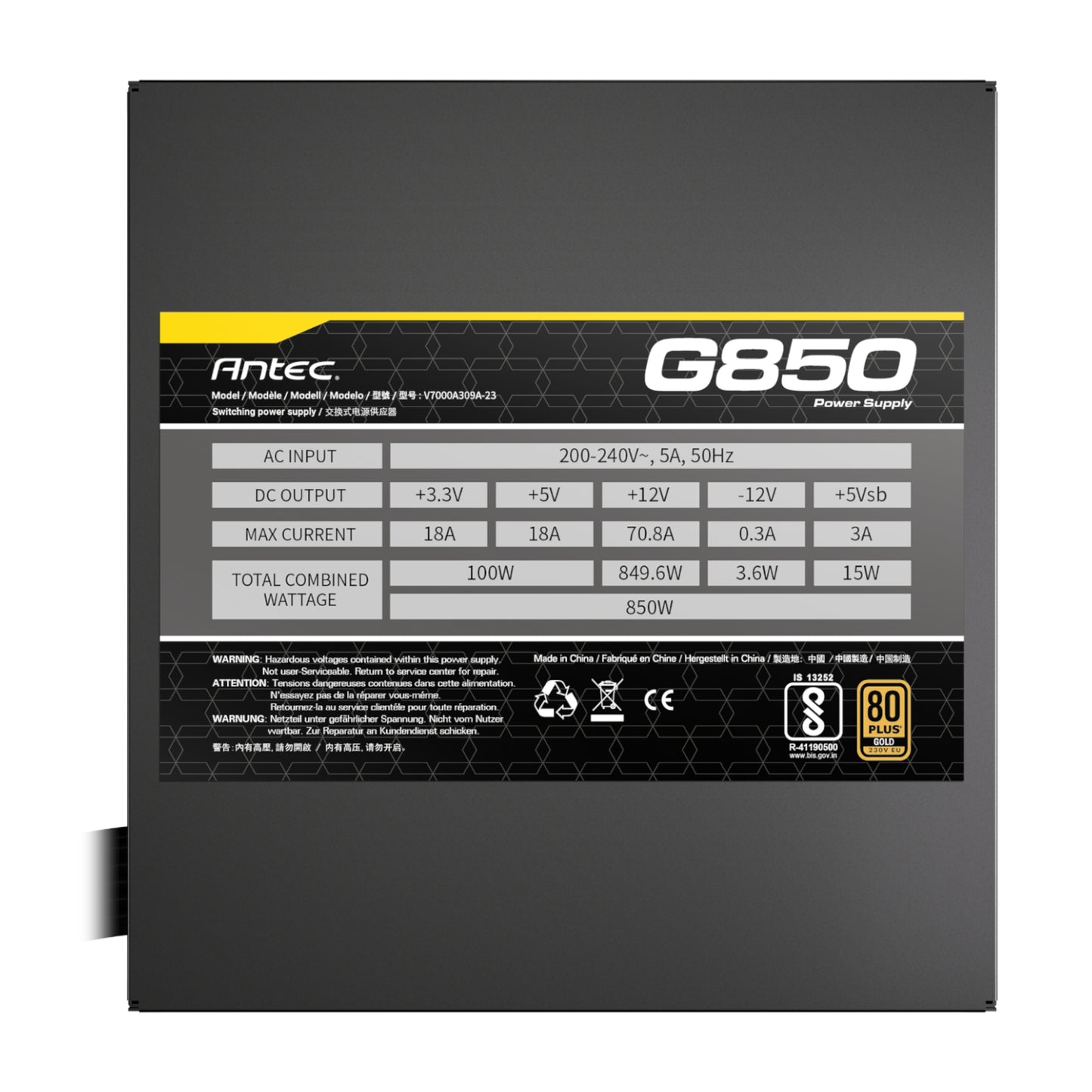Antec ATOM G850 850W 80 PLUS Gold Semi-Modular Power Supply - alternate product view 6