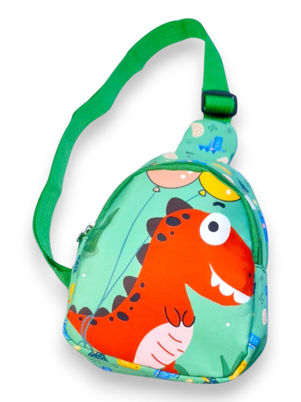 KIDS Printed BODY BAG - Dinosaur - GREEN - ±17×13×6.5 Cm