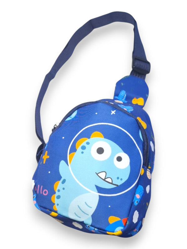 KIDS Printed BODY BAG - Dinosaur - DARK BLUE - ±17×13×6.5 Cm