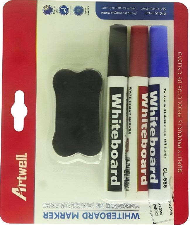 Artwell 3 Pack Whiteboard Marker - Blue