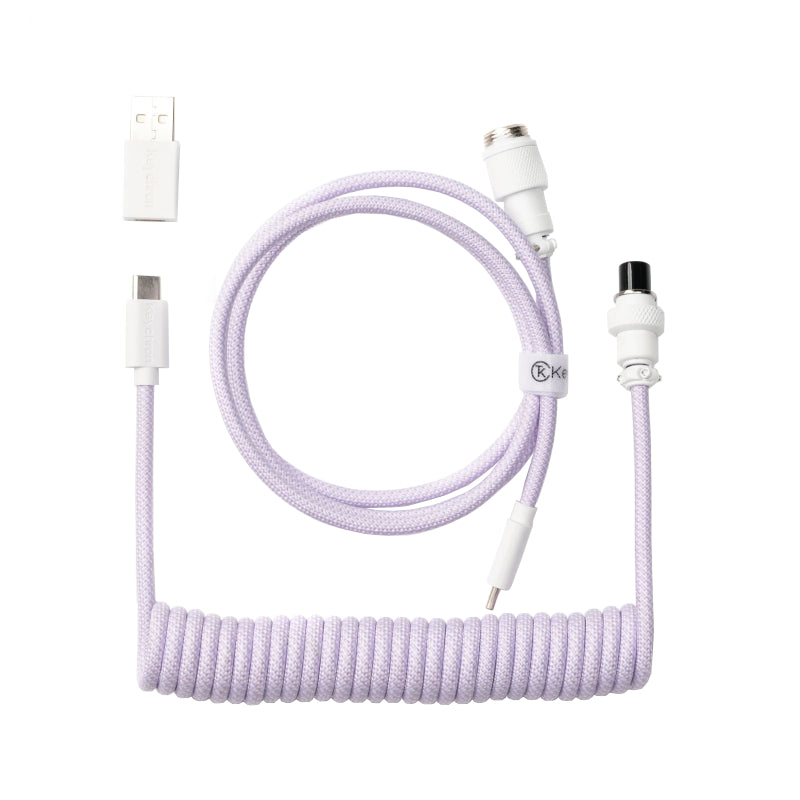 Keychron Coiled Aviator Cable - Light Purple/Straight - alternate product view 2