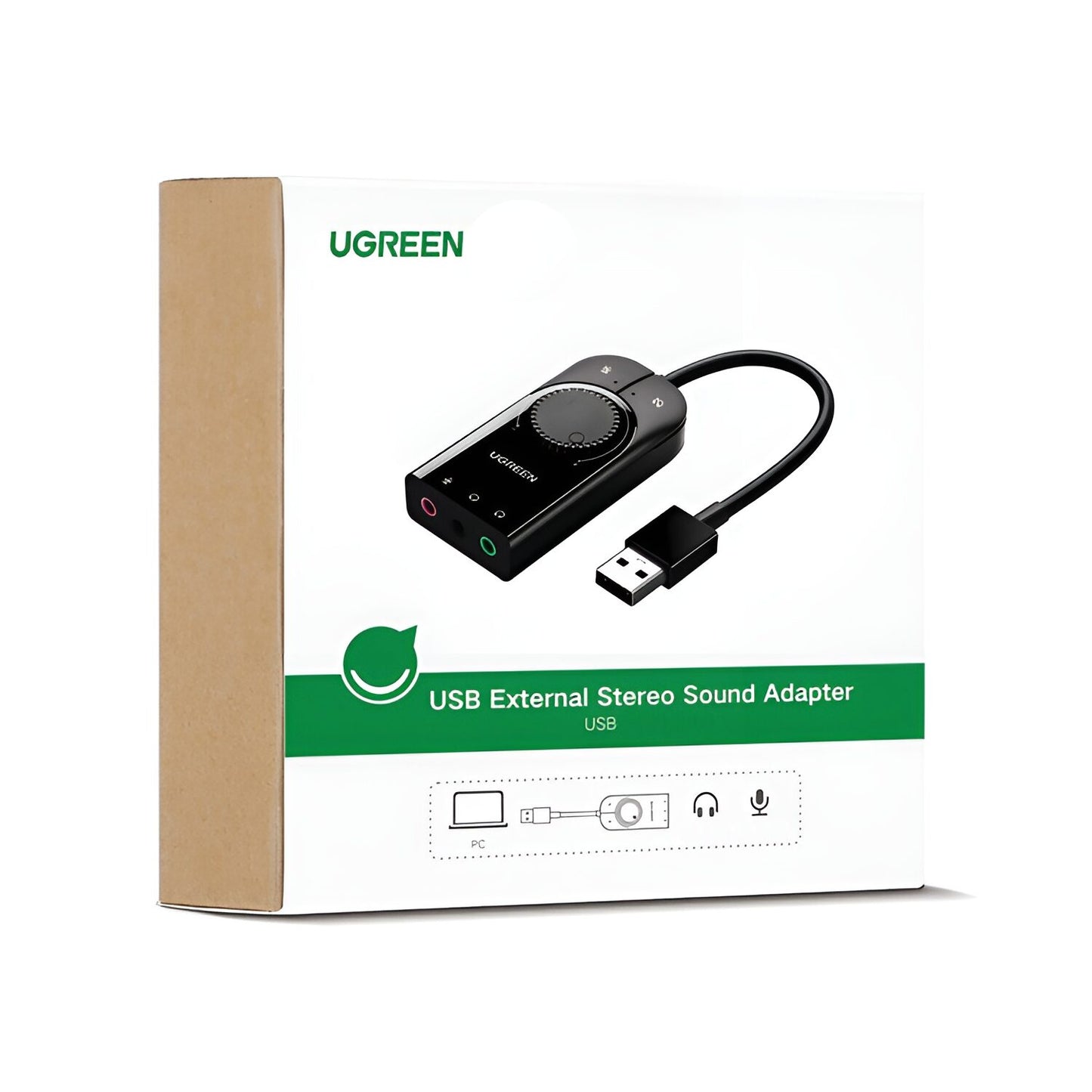 Ugreen CM129-40964 USB-A to 3.5mm External Stereo Sound Adapter - Black - alternate product view 6