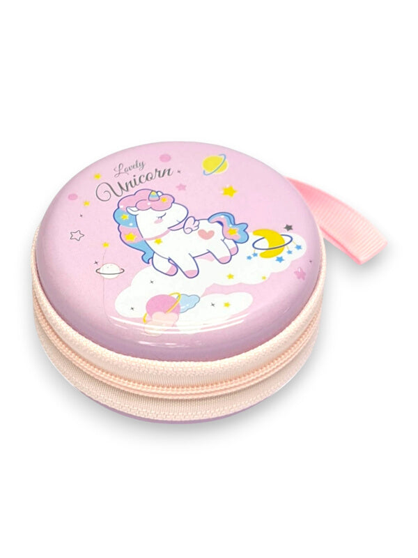 KIDS COIN PURSE - Unicorn - PINK - Plastic PURSE WITH ZIP - ±7×3 Cm