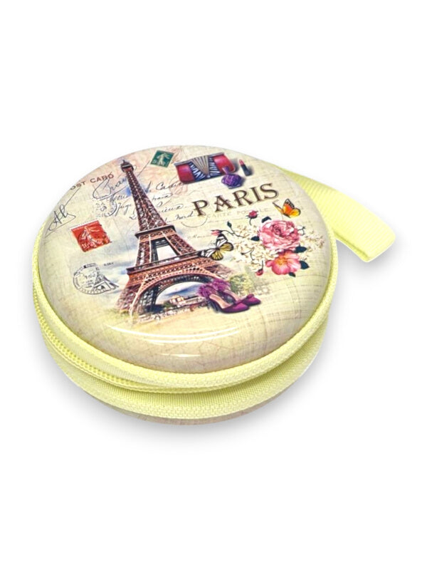 KIDS COIN PURSE - Eiffel TOWER - MULTI Coloured - Plastic PURSE WITH ZIP - ±7×3 Cm