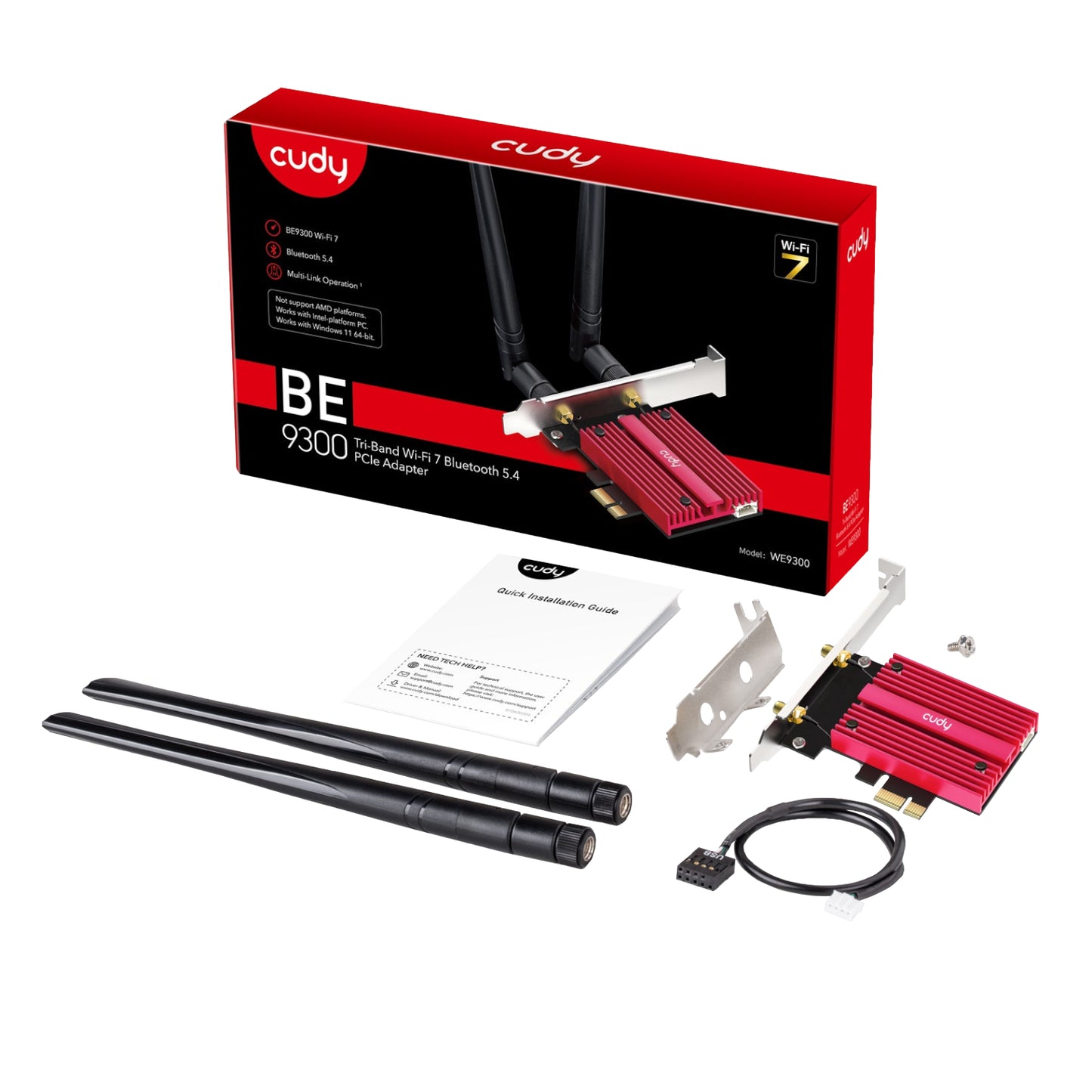 Cudy BE9300 Tri-Band Wi-Fi 7 - Bluetooth 5.4 PCIe Adapter - alternate product view 5