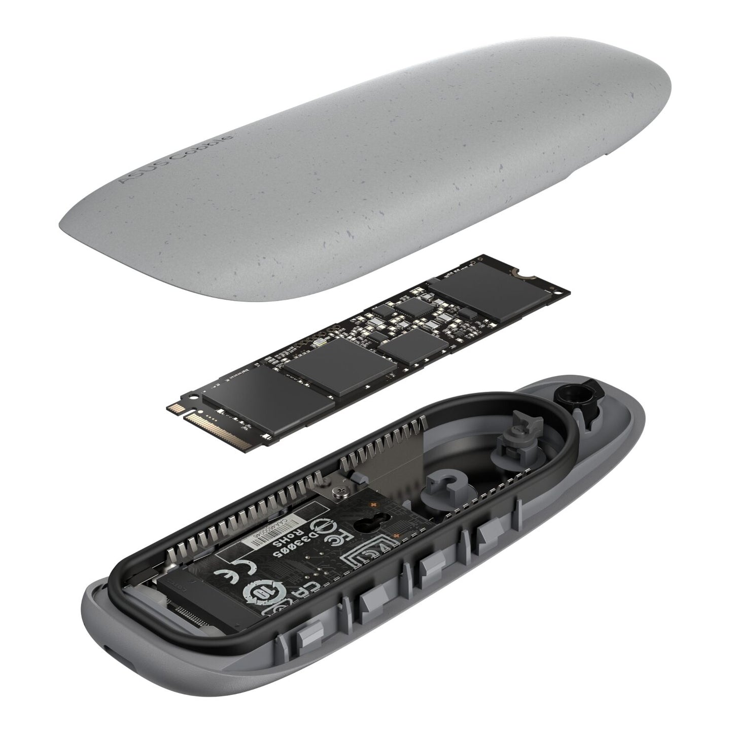 ASUS Cobble M.2 SSD Enclosure - Grey - alternate product view 6