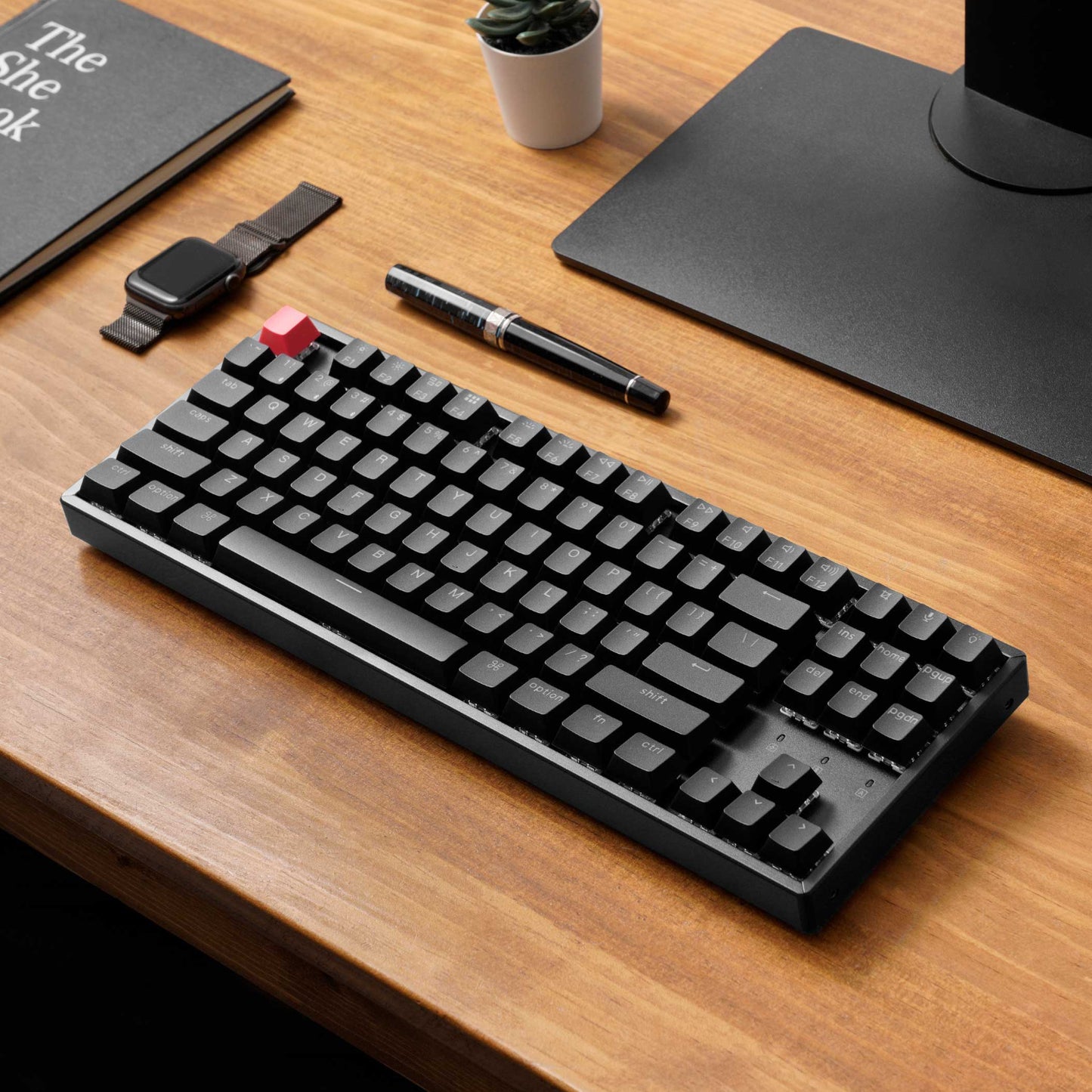 Keychron K8 QMK 80% TKL Wireless Mechanical Keyboard V2 Red Switches - Black - alternate product view 5