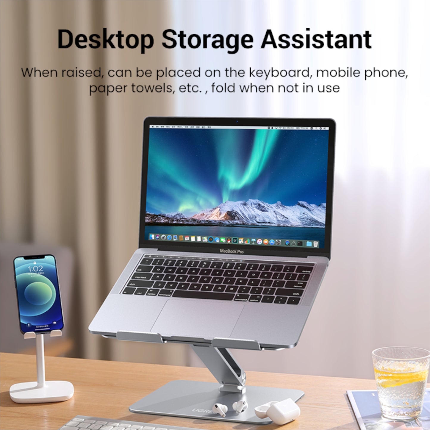 Ugreen Adjustable Laptop Stand (Silver) - alternate product view 3