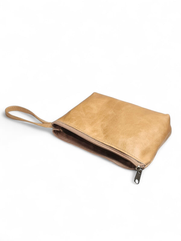 Leather Cosmetic PURSE - BEIGE ±13×21 Cm - Image 2