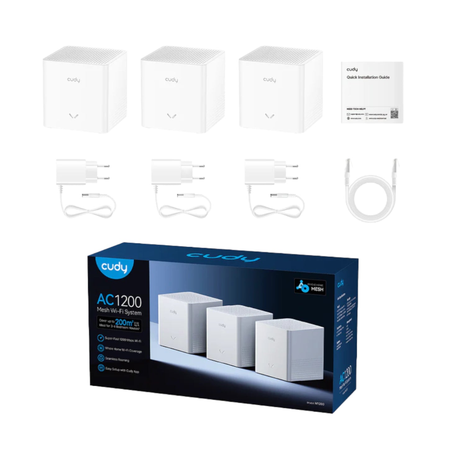 Cudy AC1200 Mesh Wi-Fi System (V2) - 3Pack - alternate product view 4