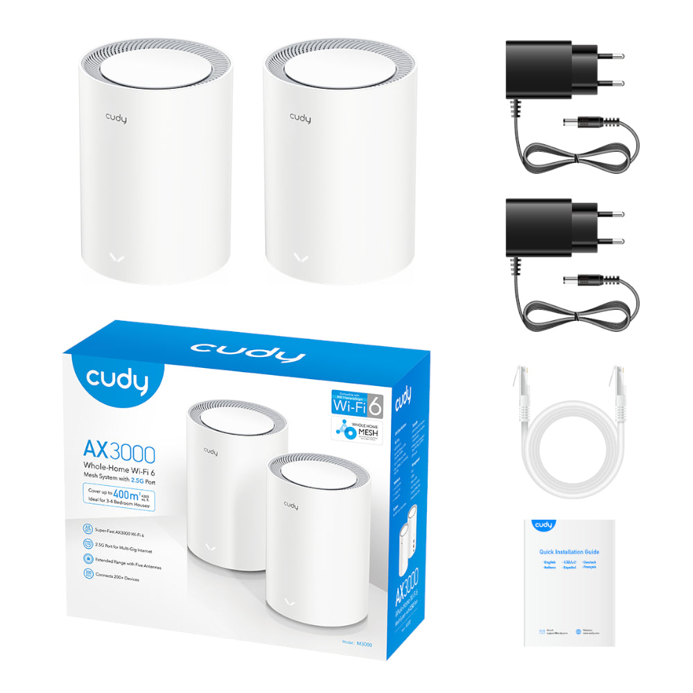 Cudy AX3000 Wi-Fi 6 Mesh Kit 2 Pack - White - alternate product view 6