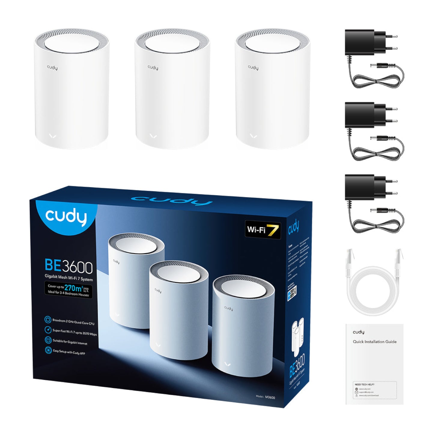 Cudy BE3600 Gigabit Mesh Wi-Fi 7 System – 3 Pack - alternate product view 5