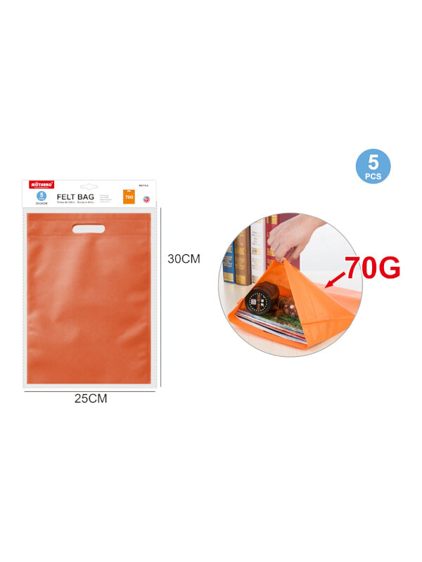 Motarro FELT BAG - Orange - 25x30 Cm - 70 G - 5-Piece (ME119 - 8)