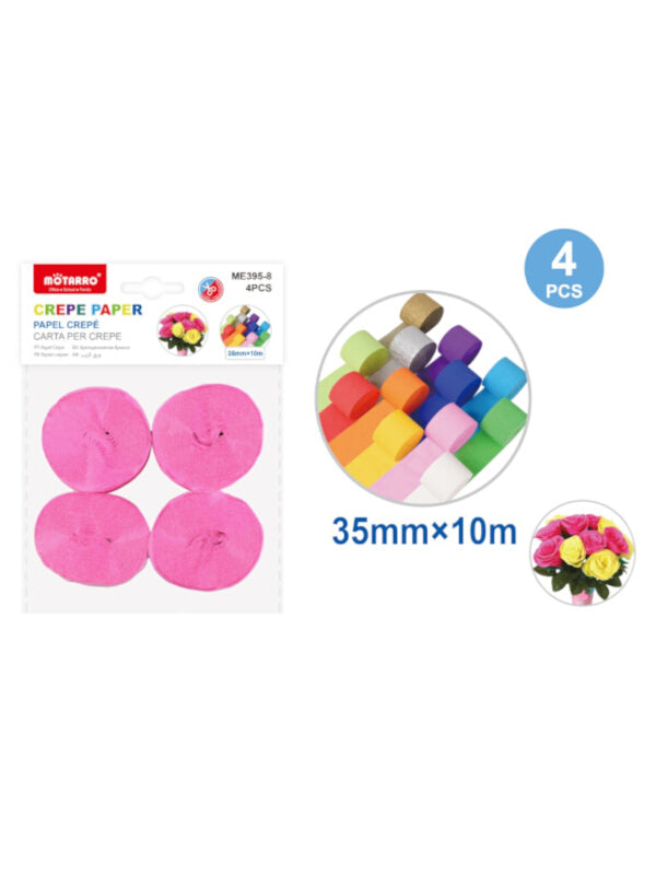 Motarro CREPE PAPER - LIGHT PINK - 35x10 Mm - 4-Piece (ME395 - 8)