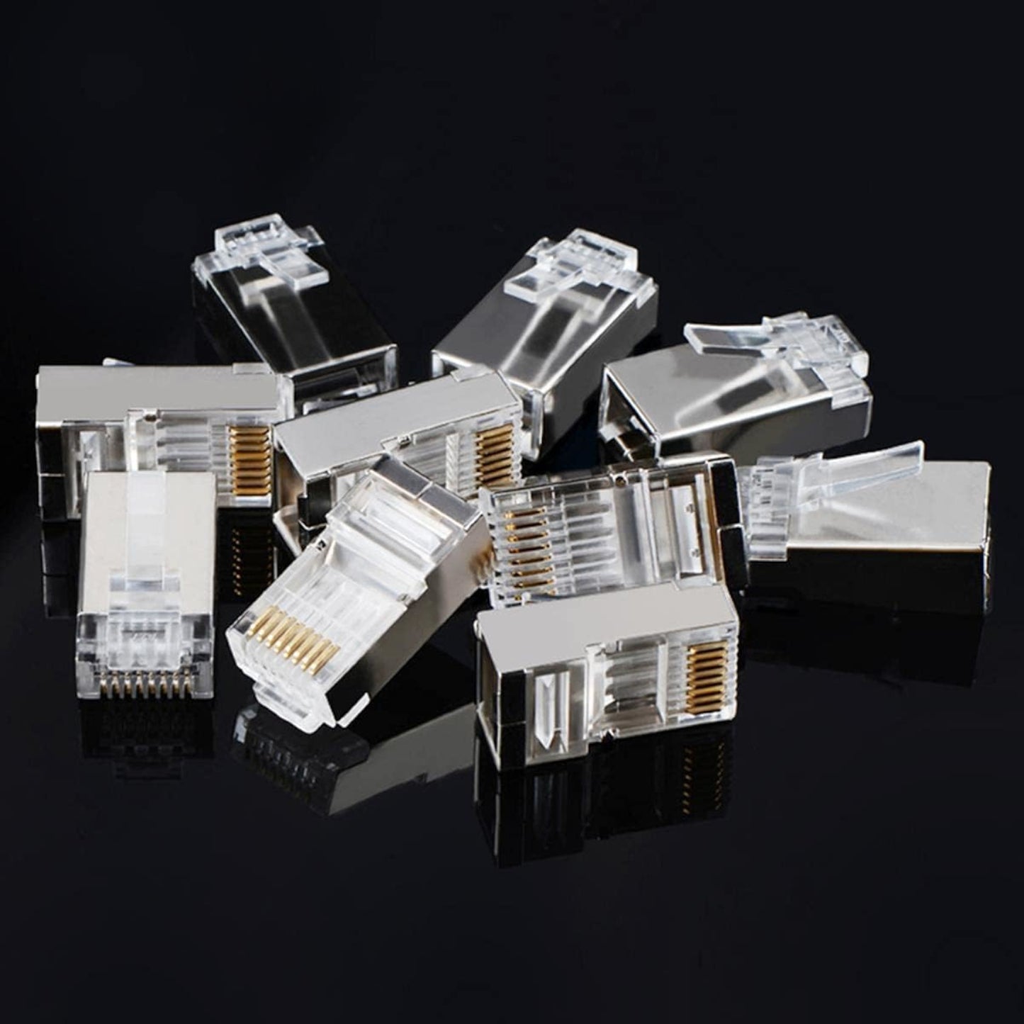 Ugreen NW111 RJ45 Cat6 Ethernet Network Head 100 Pack - Silver/Transparent - alternate product view 5