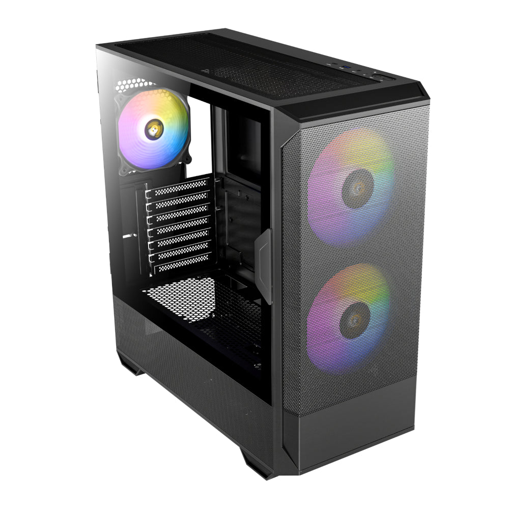 Antec NX416L ATX - Micro-ATX - ITX ARGB Mid-Tower Gaming Chassis - Black - alternate product view 5