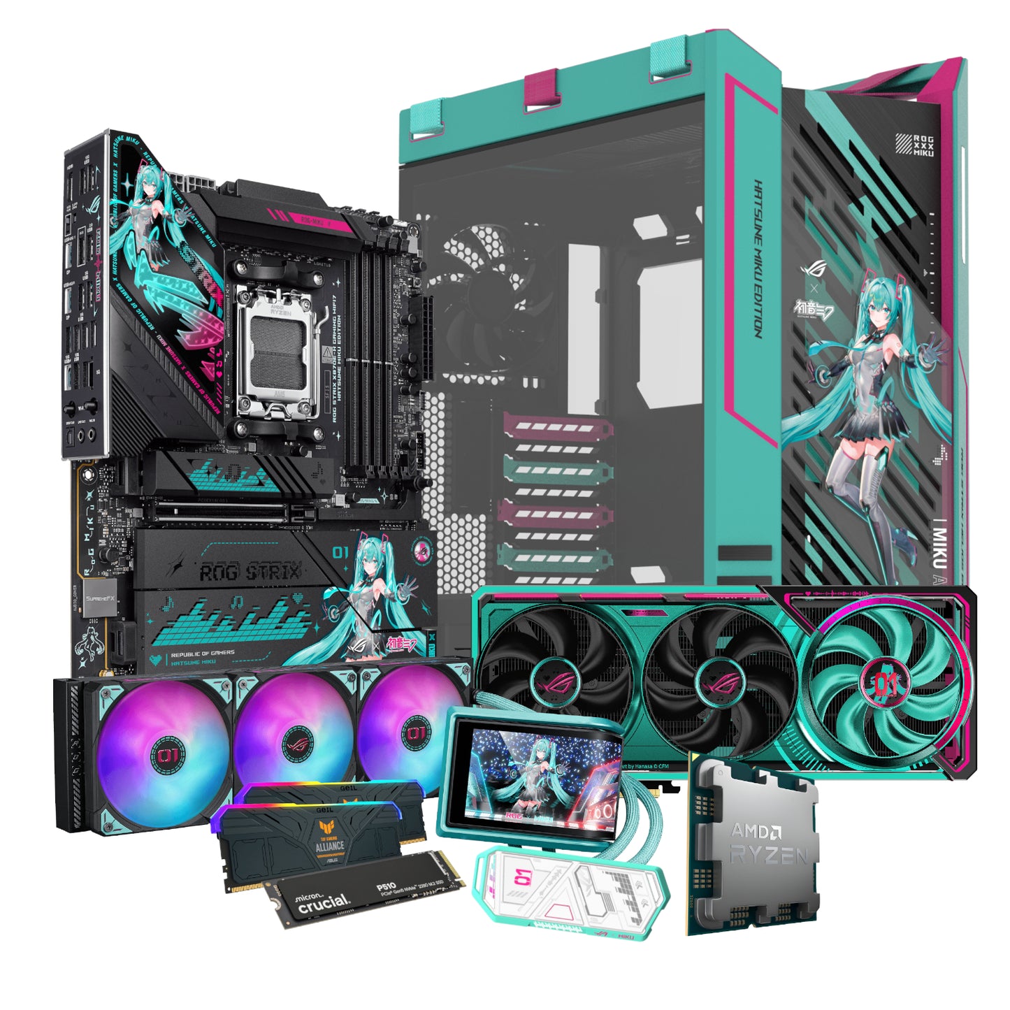PCBuilder Ryzen 7 9800X3D ASUS X MIKU Windows 11 Gaming PC - alternate product view 20