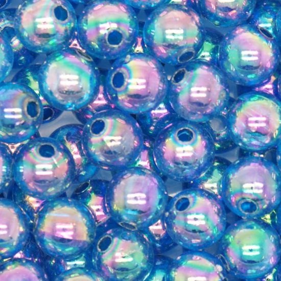 Plastic Lustre ROUND 10 Mm (Hole 2.5 Mm) - DARK BLUE