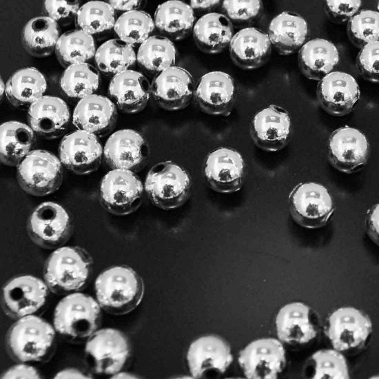 Plastic Pearls - 10 Mm Silver