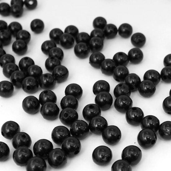 Plastic Pearls - 6 Mm BLACK