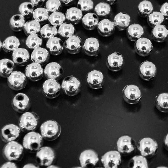 Plastic Pearls - 8 Mm Silver