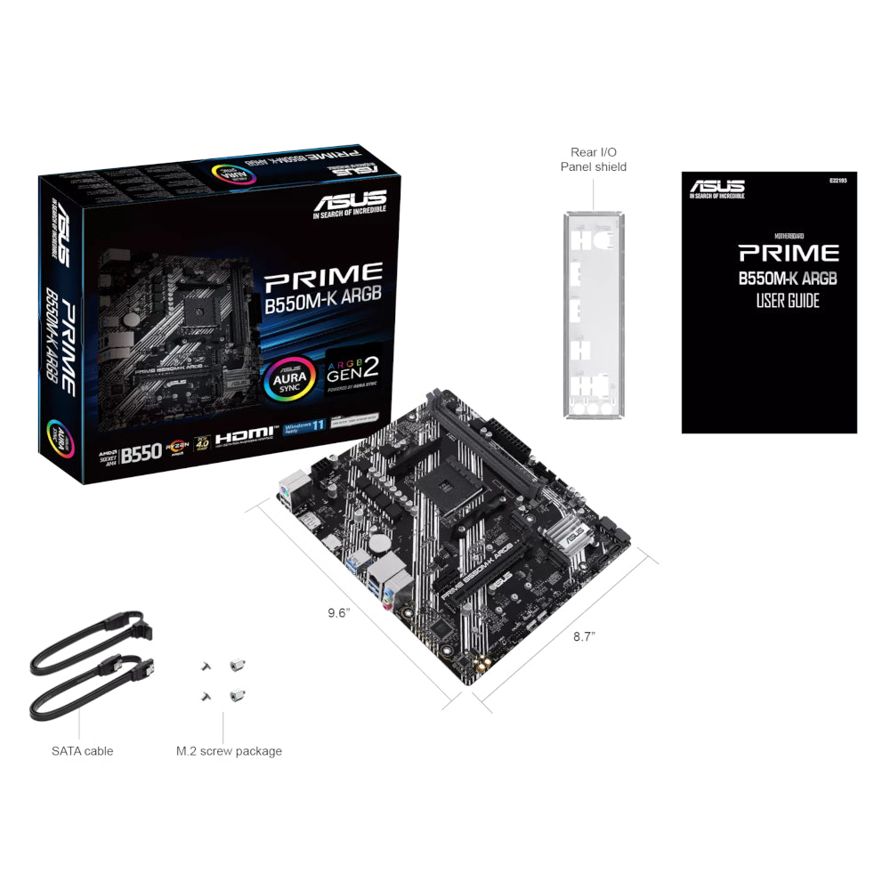 ASUS PRIME B550M-K ARGB AM4 M-ATX Motherboard - alternate product view 5