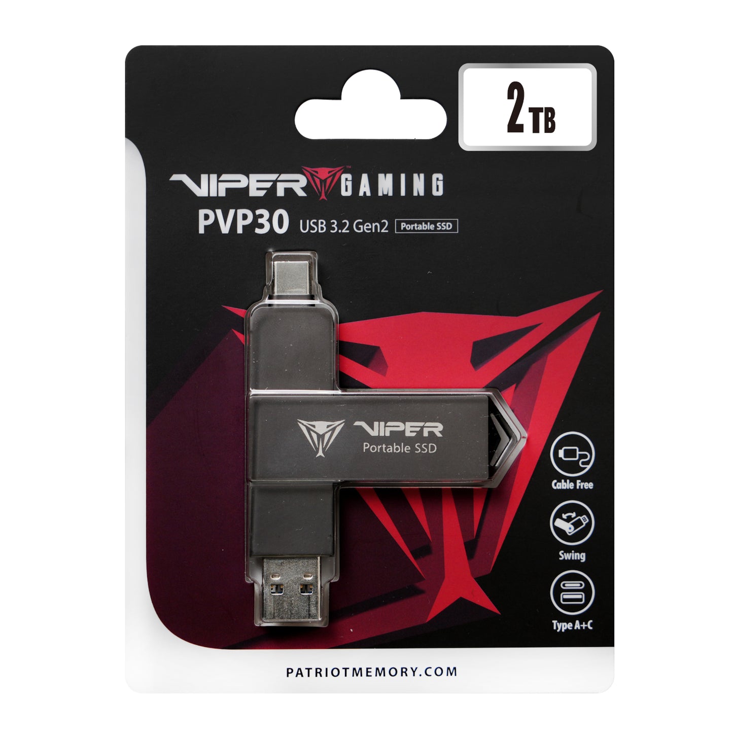 Patriot PVP30 2TB Duo Compact External Portable SSD - alternate product view 5
