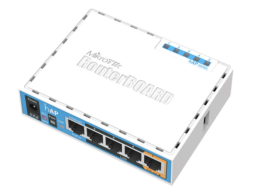 MikroTik hAP 5 Port Ethernet 300Mbps WiFi 4 Router