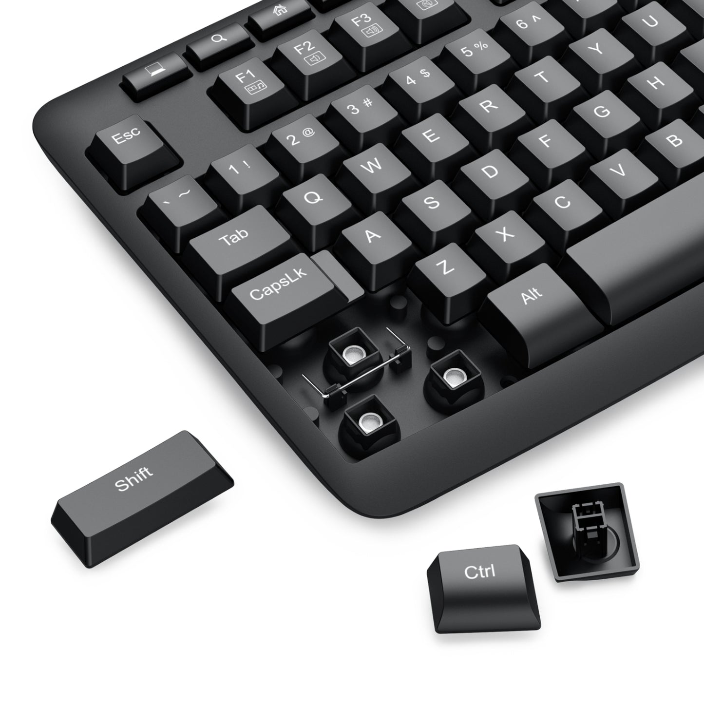 Redragon BK-7366 Full-size Ergonomic Wired Membrane Office Keyboard - Black - alternate product view 7