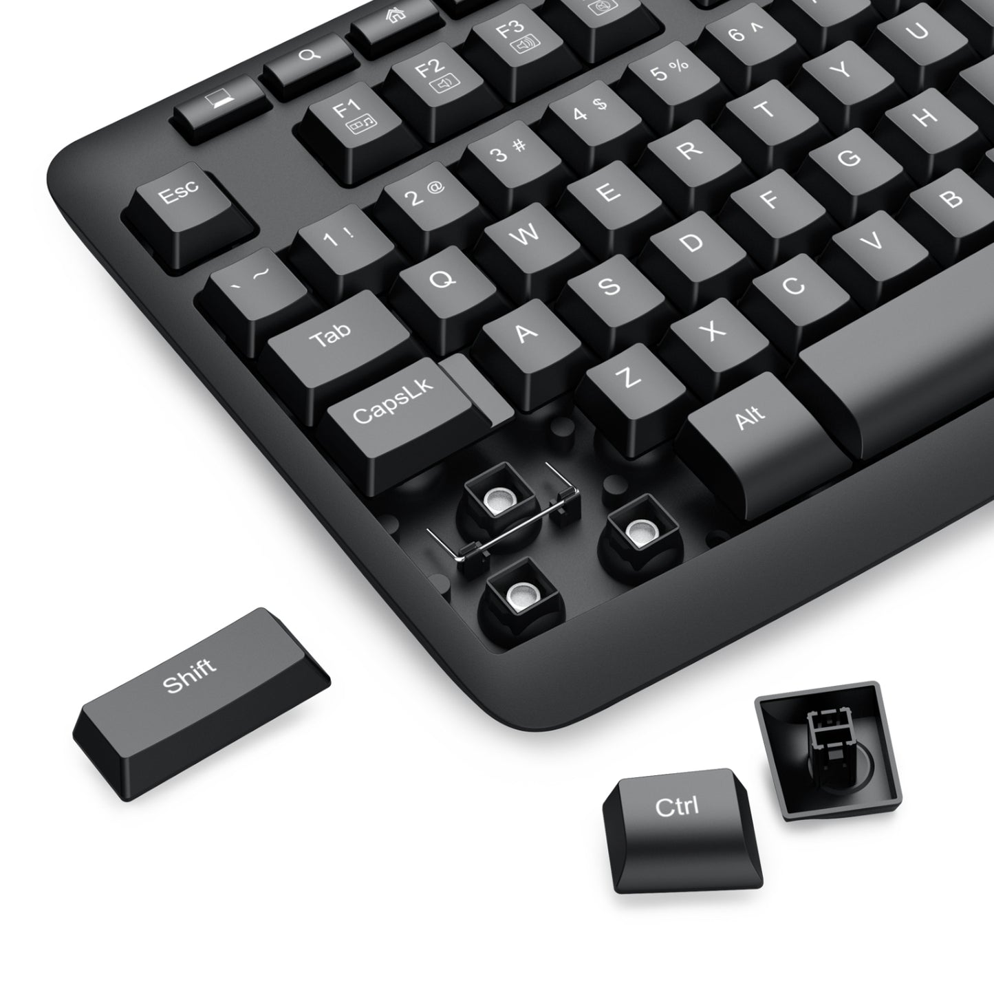 Redragon BK-7367 Full-size Ergonomic Wireless Membrane Office Keyboard - Black - alternate product view 7