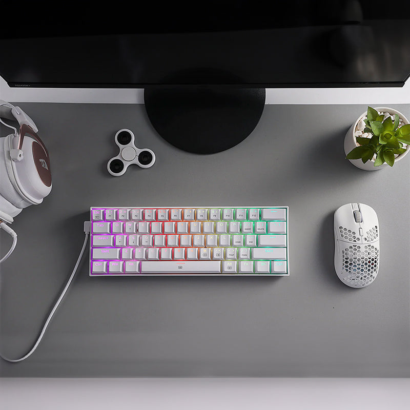 Redragon DRAGONBORN Wired Mechanical Keyboard RGB 67Key Design - White - alternate product view 7