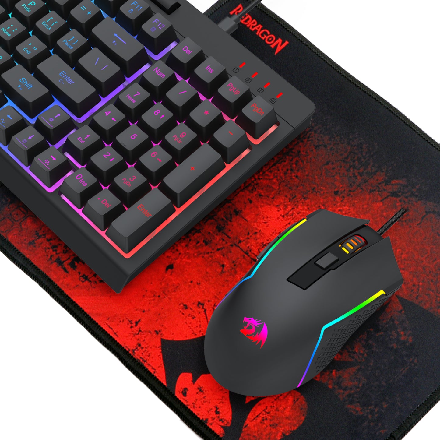 Redragon 4-in-1 Keyboard - Mouse - Mousepad - RGB Headset Gaming Combo - alternate product view 6