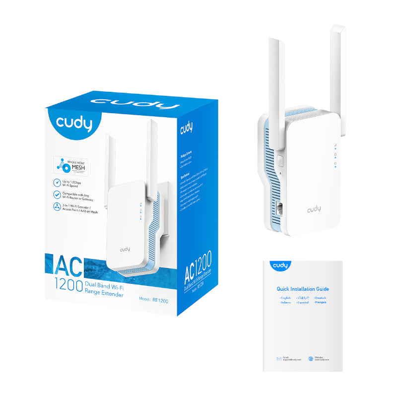 Cudy AC1200 WiFi Range Extender - Wall Plug - alternate product view 4