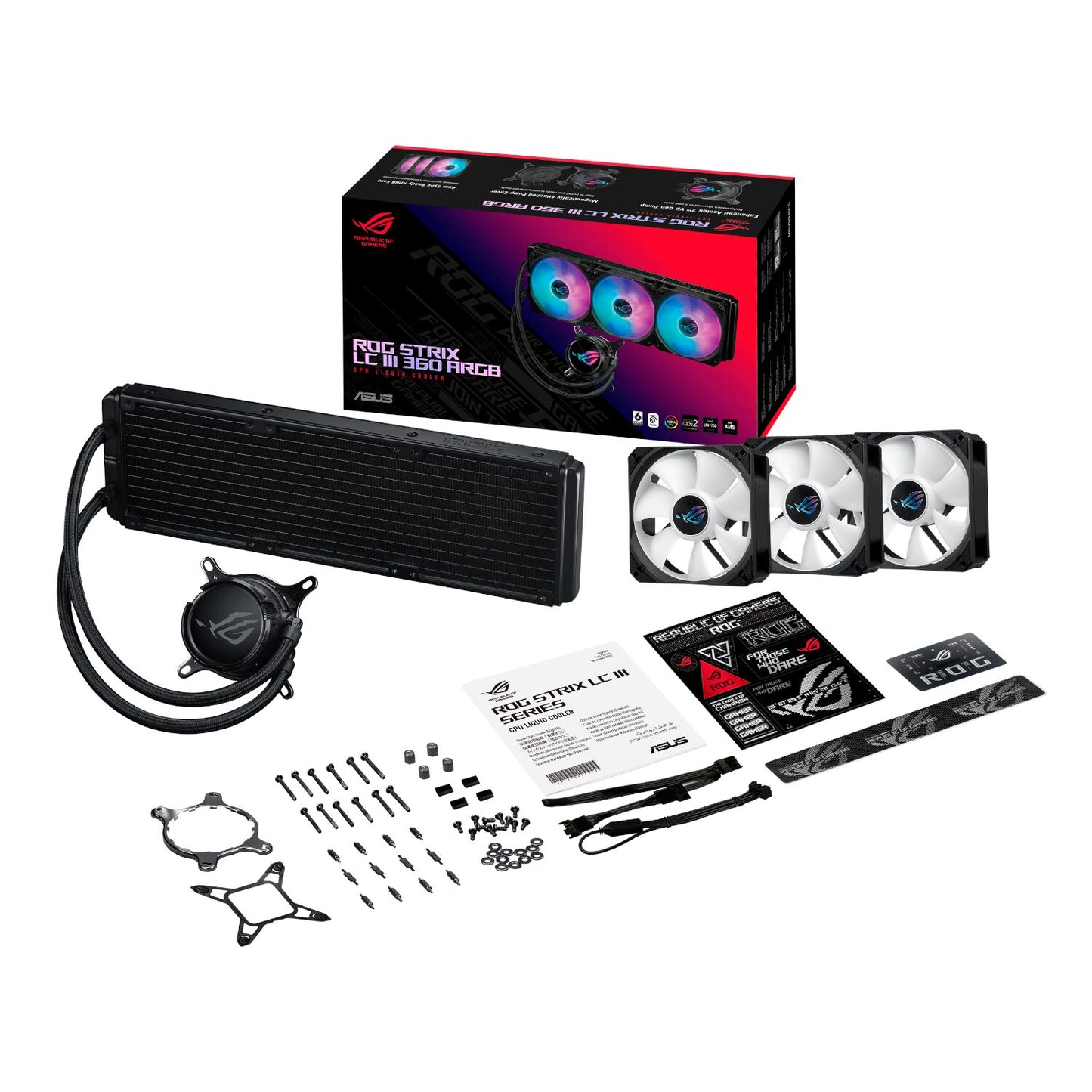ASUS ROG Strix LC III 360 ARGB Liquid CPU Cooler - Black - alternate product view 6