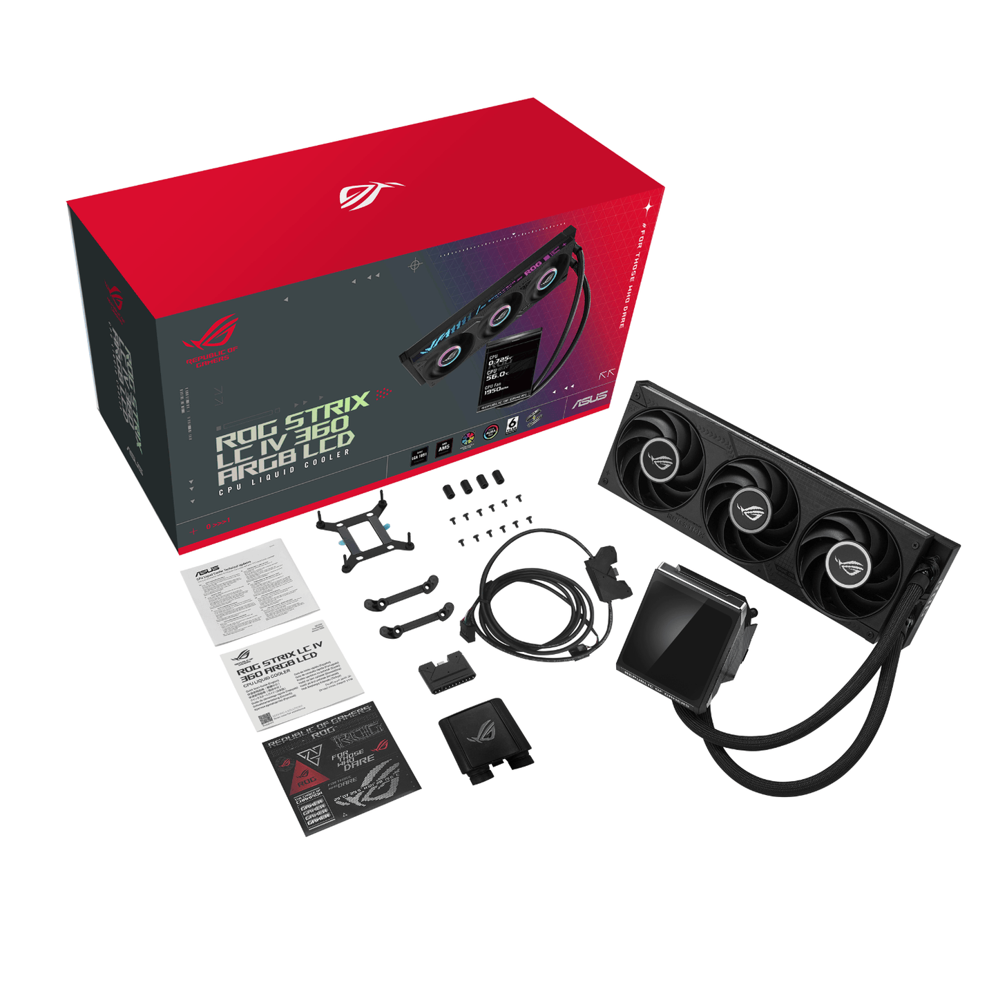 ASUS ROG Strix LC IV 360 ARGB LCD Liquid Cooler - Black - alternate product view 7