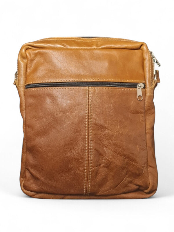 Leather SLING BAG - TAN - ±30×25×5 Cm - Image 2