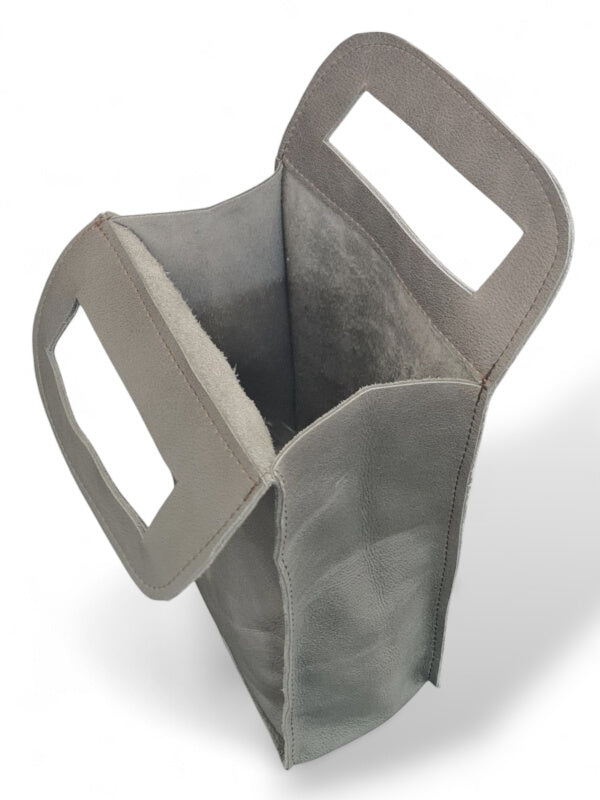 Leather WINE BAG - 1 Pocket - GREY ±37×16×9.5 Cm - Image 2